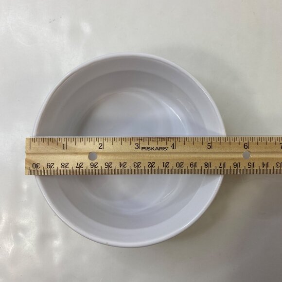 CorningWare French White F-16-B 16 oz Round Dish Set 5 Ribbed Oven Safe Vintage - Picture 7 of 8